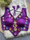 Navratri 019 Pure Rayon Cotton With Heavy Mirror Work Blouse